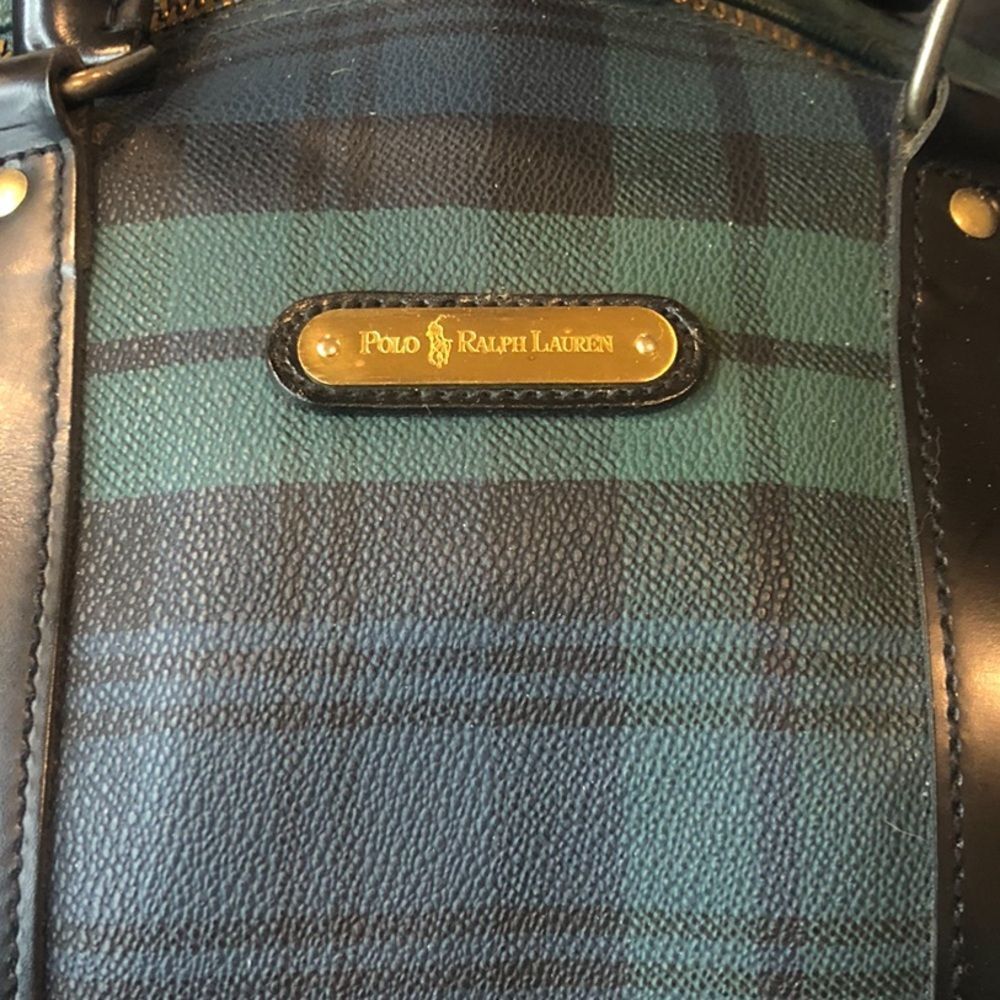 RALPH LAUREN Black Watch Plaid Boston Overnight School Camp Duffle Bag 55cm - Picture 3 of 17